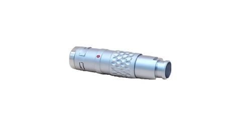 Conector Masculino de Aviação Push-Pull com Bloqueio Automático (14 Núcleos) Tipo Solda (Vista Lateral)